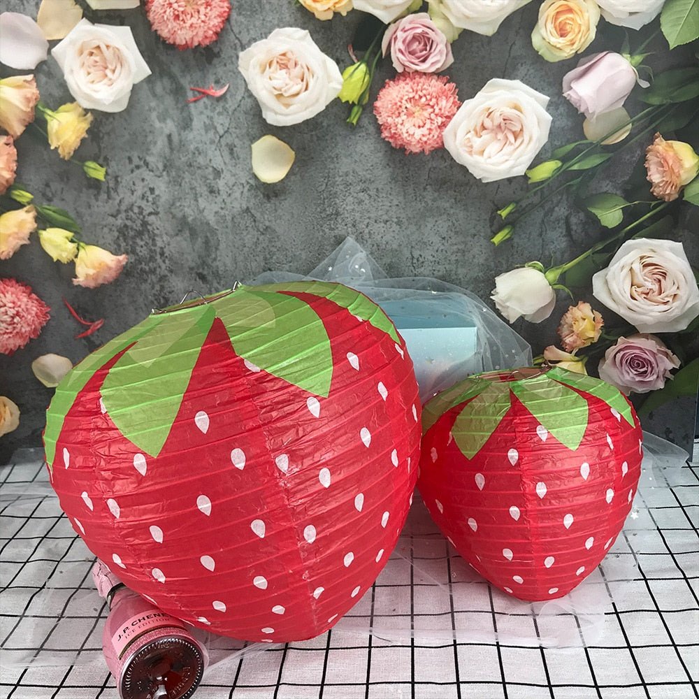 3D Strawberry-Shaped Party Paper Lantern