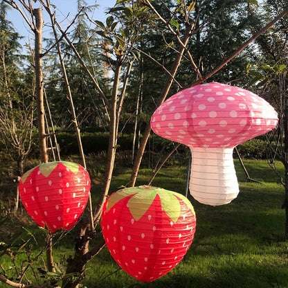 3D Strawberry-Shaped Party Paper Lantern