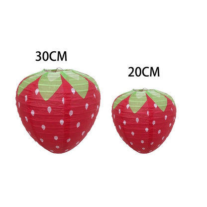 3D Strawberry-Shaped Party Paper Lantern