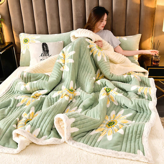 Luxurious Floral Throw - Soft, Warm, & Cosy