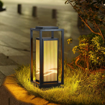 Solar Cage: Modern Outdoor Post Light