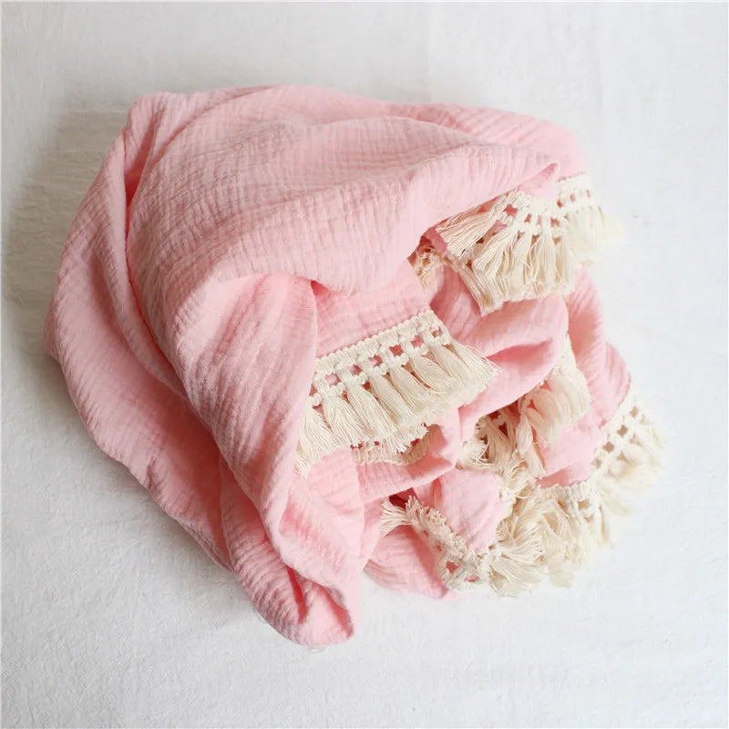 Cotton Muslin Swaddle Blankets for Newborn Baby - Infant Baby Throw