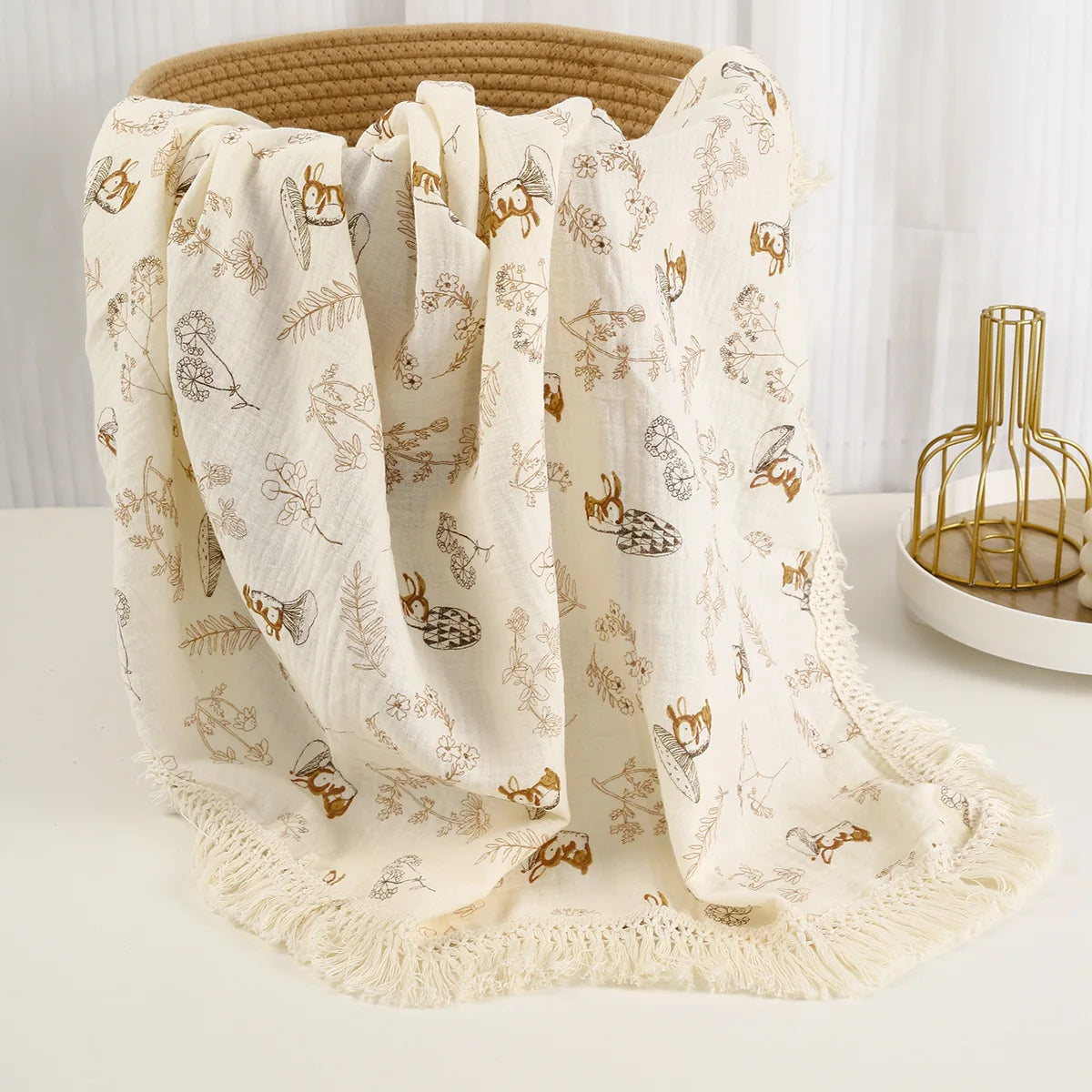 Cotton Muslin Swaddle Blankets for Newborn Baby - Infant Baby Throw