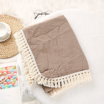 Cotton Muslin Swaddle Blankets for Newborn Baby - Infant Baby Throw