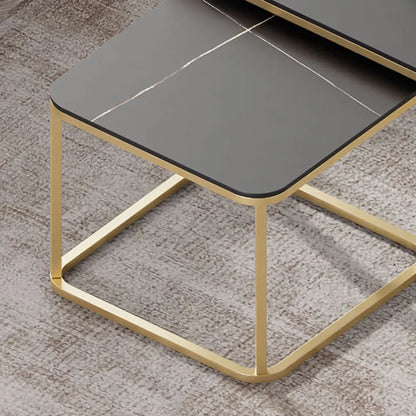 Modern Rectangular Coffee Table - Stylish & Functional Coffee Table with Retractable Rock Plate for Living Room