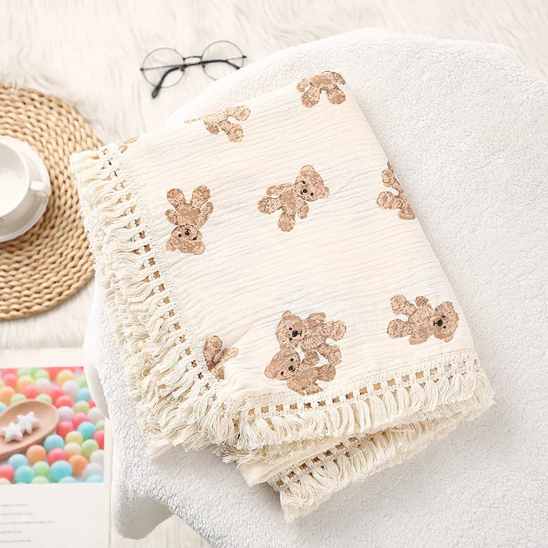 Cotton Muslin Swaddle Blankets for Newborn Baby - Infant Baby Throw