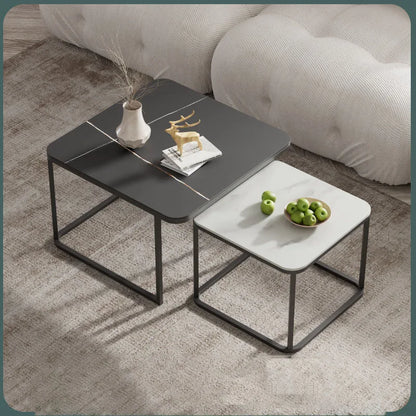 Modern Rectangular Coffee Table - Stylish & Functional Coffee Table with Retractable Rock Plate for Living Room