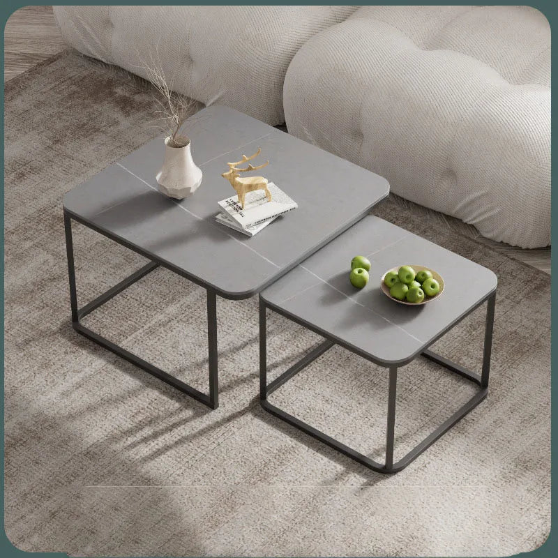 Modern Rectangular Coffee Table - Stylish & Functional Coffee Table with Retractable Rock Plate for Living Room