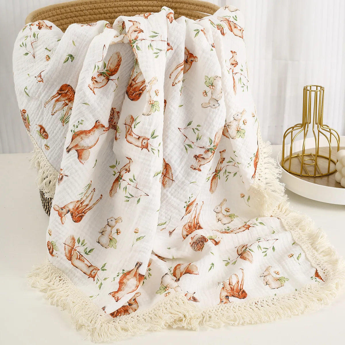 Cotton Muslin Swaddle Blankets for Newborn Baby - Infant Baby Throw