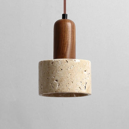 Elegant Wabi-Sabi Travertine Pendant Light - Modern & Rustic