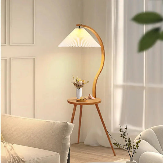 Vintage Wood Table Lamp – Simple and Stylish Design – Perfect for Living Room or Bedroom Decor