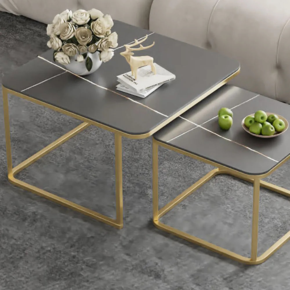 Modern Rectangular Coffee Table - Stylish & Functional Coffee Table with Retractable Rock Plate for Living Room