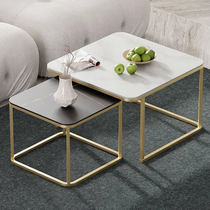 Modern Rectangular Coffee Table - Stylish & Functional Coffee Table with Retractable Rock Plate for Living Room