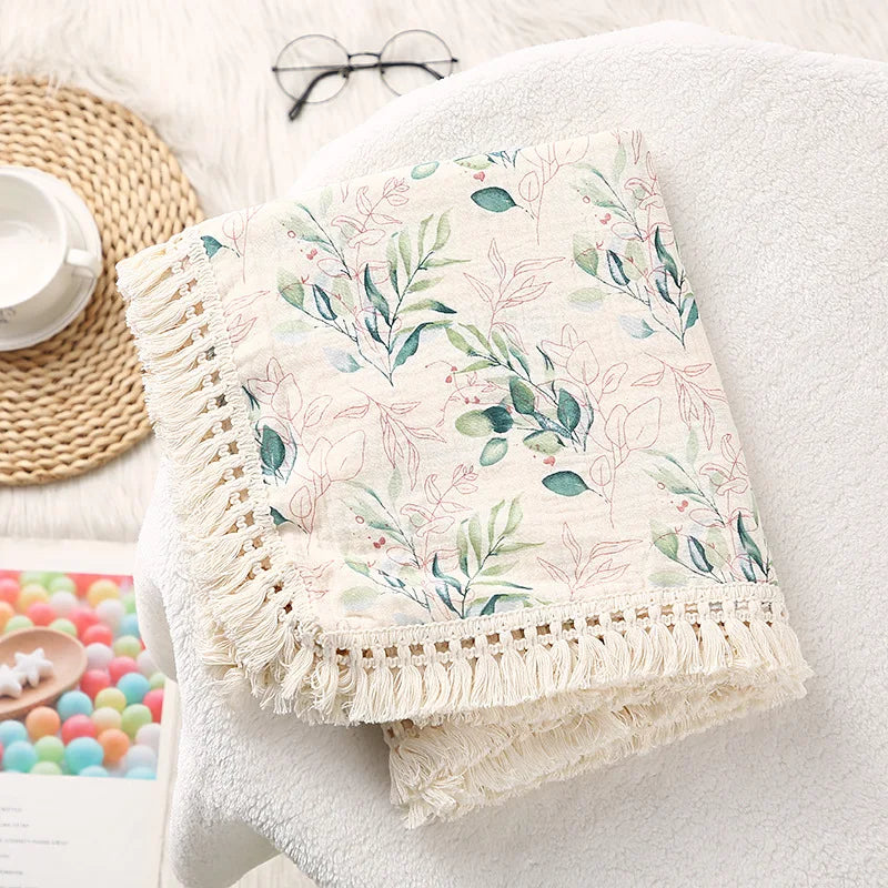 Cotton Muslin Swaddle Blankets for Newborn Baby - Infant Baby Throw