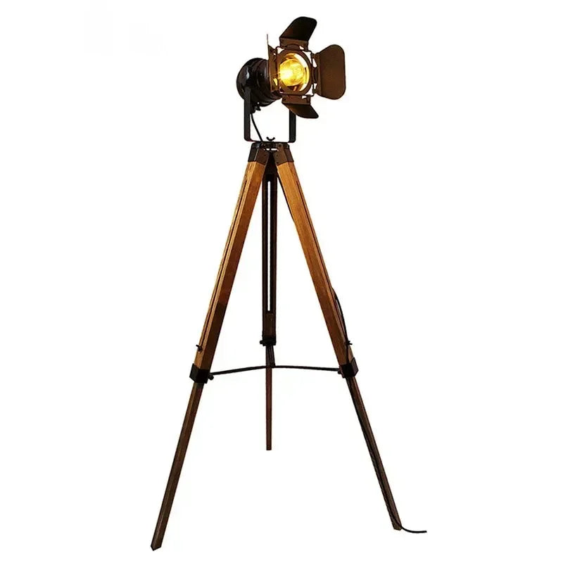 Retro Wooden American Floor Lamp