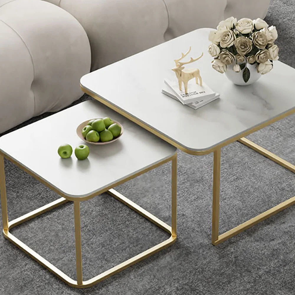 Modern Rectangular Coffee Table - Stylish & Functional Coffee Table with Retractable Rock Plate for Living Room