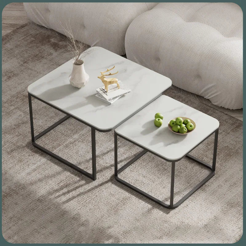 Modern Rectangular Coffee Table - Stylish & Functional Coffee Table with Retractable Rock Plate for Living Room