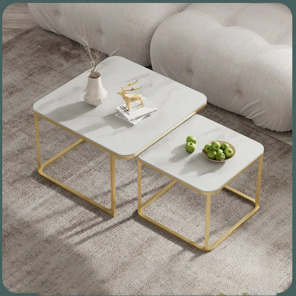 Modern Rectangular Coffee Table - Stylish & Functional Coffee Table with Retractable Rock Plate for Living Room