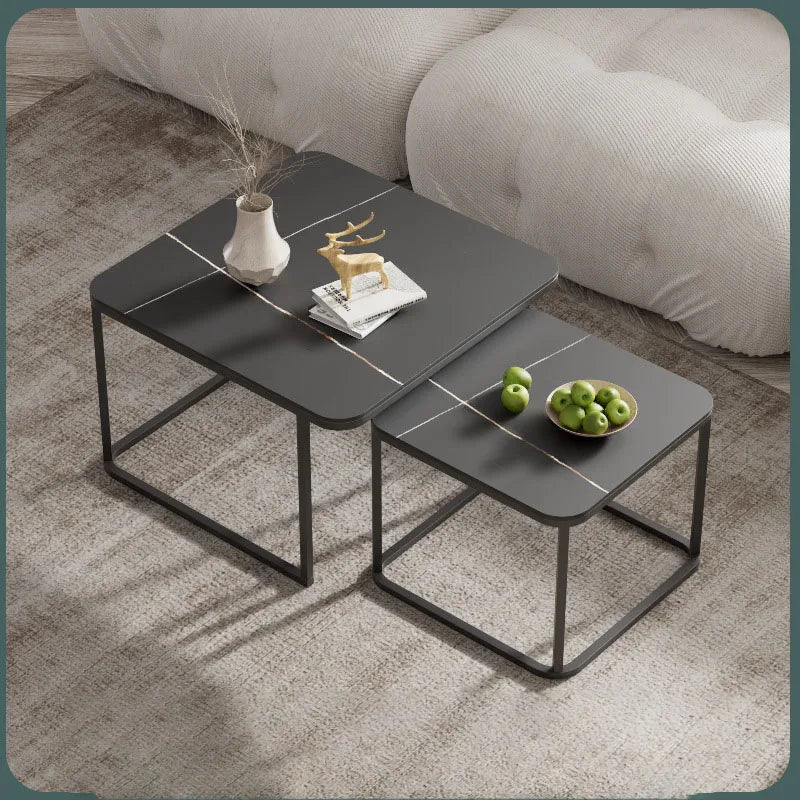 Modern Rectangular Coffee Table - Stylish & Functional Coffee Table with Retractable Rock Plate for Living Room