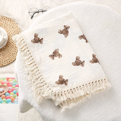 Cotton Muslin Swaddle Blankets for Newborn Baby - Infant Baby Throw