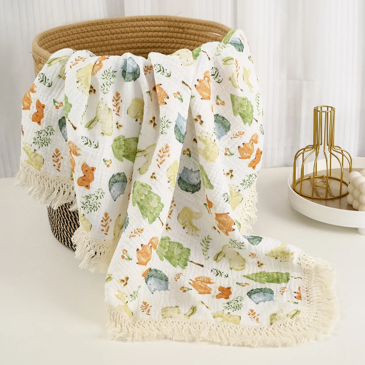 Cotton Muslin Swaddle Blankets for Newborn Baby - Infant Baby Throw