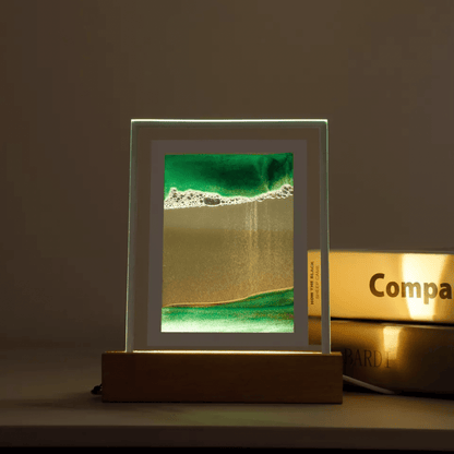 Sands Frame Night Lamp – Relaxing Moving Sand Art in a Decorative Glass Frame for Unique Home Decor