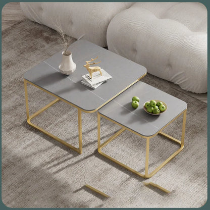 Modern Rectangular Coffee Table - Stylish & Functional Coffee Table with Retractable Rock Plate for Living Room