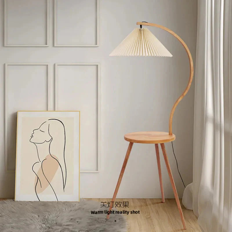 Vintage Wood Table Lamp – Simple and Stylish Design – Perfect for Living Room or Bedroom Decor