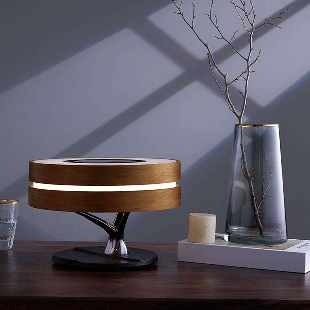 Circle of Life Lamp – Wireless Charging, Bluetooth Speaker, and Touch Controls for Home Office or Bedside