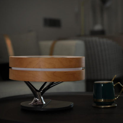 Circle of Life Lamp – Wireless Charging, Bluetooth Speaker, and Touch Controls for Home Office or Bedside