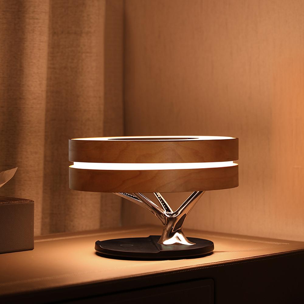 Circle of Life Lamp – Wireless Charging, Bluetooth Speaker, and Touch Controls for Home Office or Bedside