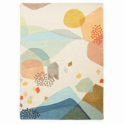 Abstract Cartoon Style Living Room Rug