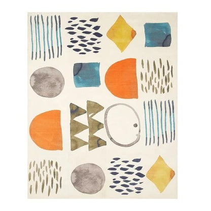 Abstract Cartoon Style Living Room Rug