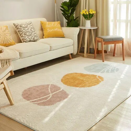 Abstract Cartoon Style Living Room Rug