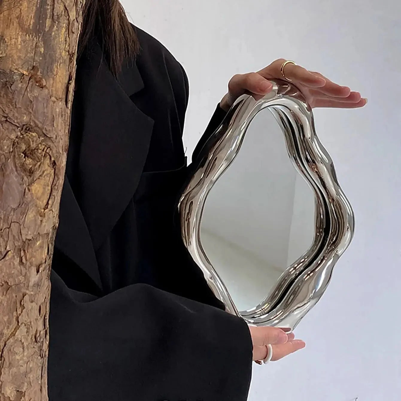 Abstract Oval Vintage Dresser Mirror