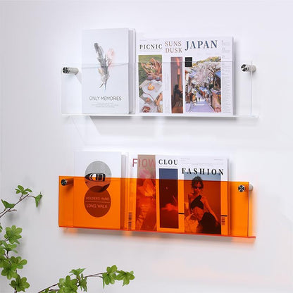 Acrylic Wall-Mounted 'Floating' Magazine Holder