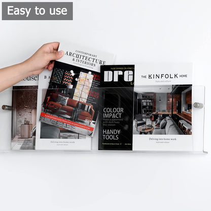 Acrylic Wall-Mounted 'Floating' Magazine Holder