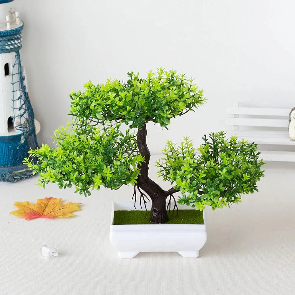 Realistic Artificial Potted Bonsai Tree – Lifelike Decor for Effortless Greenery in Your Home