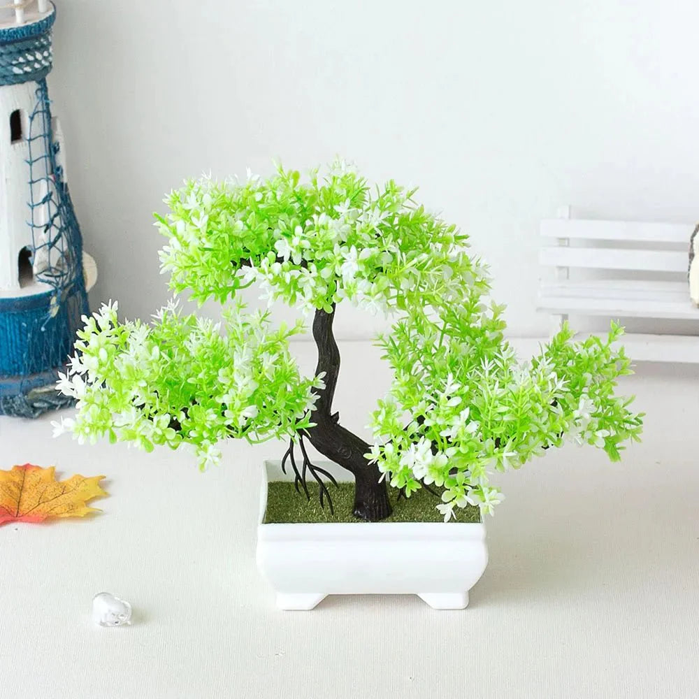 Realistic Artificial Potted Bonsai Tree – Lifelike Decor for Effortless Greenery in Your Home