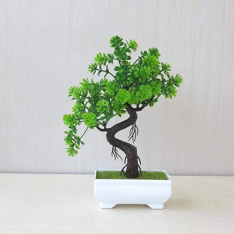 Realistic Artificial Potted Bonsai Tree – Lifelike Decor for Effortless Greenery in Your Home