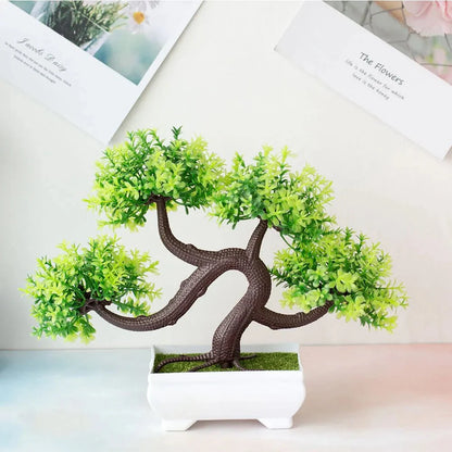 Realistic Artificial Potted Bonsai Tree – Lifelike Decor for Effortless Greenery in Your Home