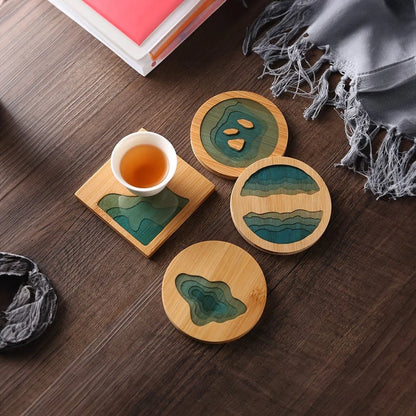 Bamboo Wave Style Resin Tea Coaster