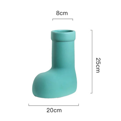 Bright Ceramic Wellington Boot Vase – Quirky Decorative Vase for Fun and Playful Home Decor