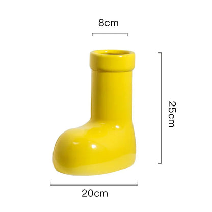 Bright Ceramic Wellington Boot Vase – Quirky Decorative Vase for Fun and Playful Home Decor