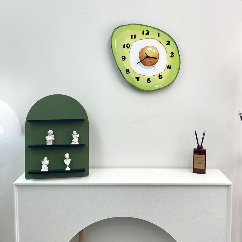 Avocado Cartoon Hanging Wall Clock