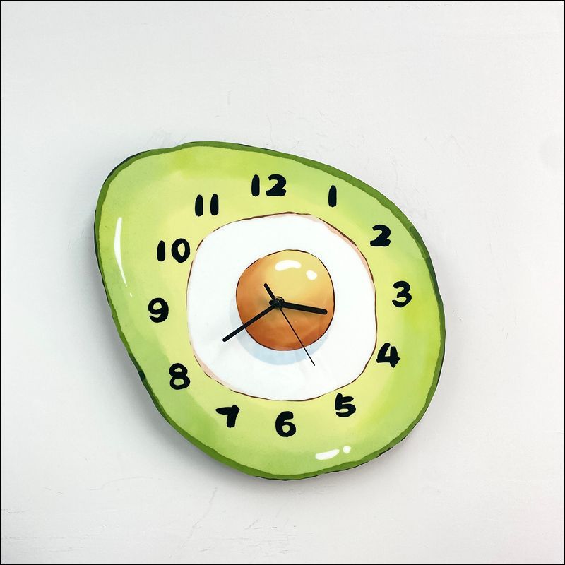 Avocado Cartoon Hanging Wall Clock