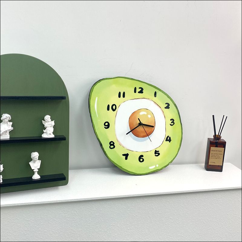 Avocado Cartoon Hanging Wall Clock