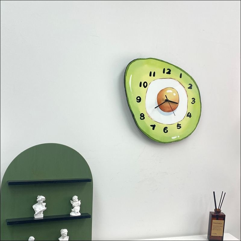 Avocado Cartoon Hanging Wall Clock