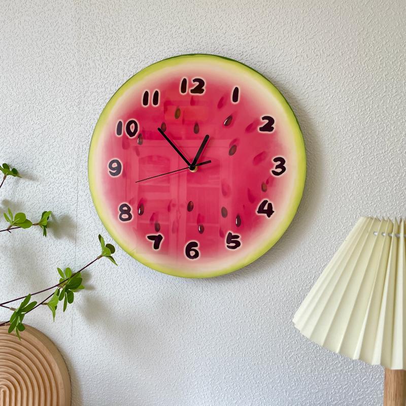 Cartoon Watermelon Fruit Wall Clock