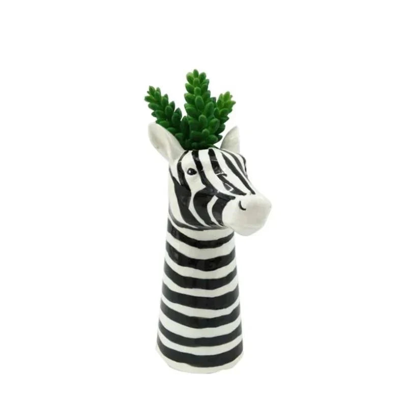 Black and White Zebra Ceramic Vase – Quirky Animal-Inspired Decorative Vase for Unique Home Decor